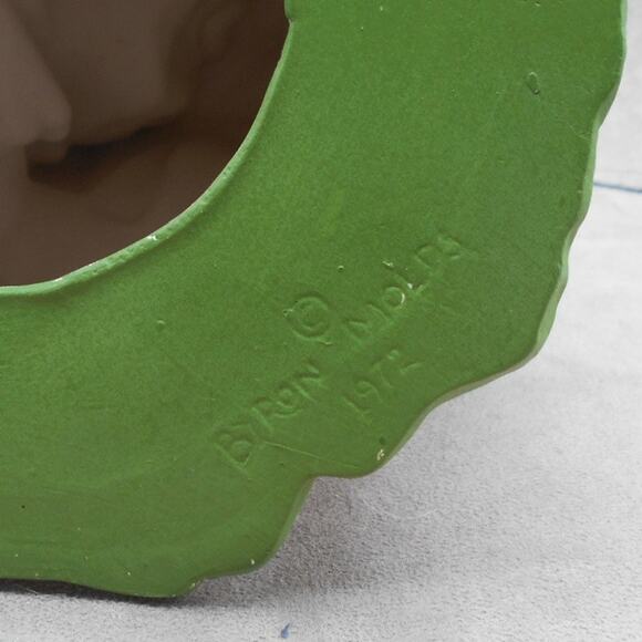 Vintage Halloween Ceramic Green Witch on Pumpkin Byron Molds 1972 - Picture 10 of 10